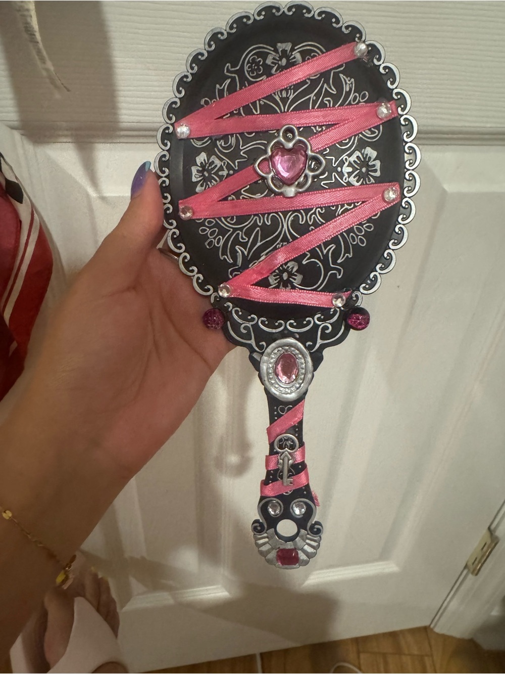 Monster High Draculaura Inspired hot pink/black handmade mirror